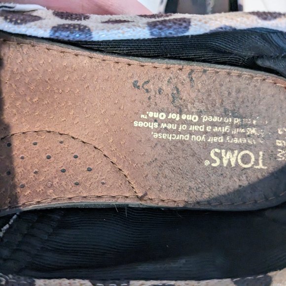 TOMS Gold Polka Dot Classic Canvas Shoes Size W8.5 - Picture 9 of 9